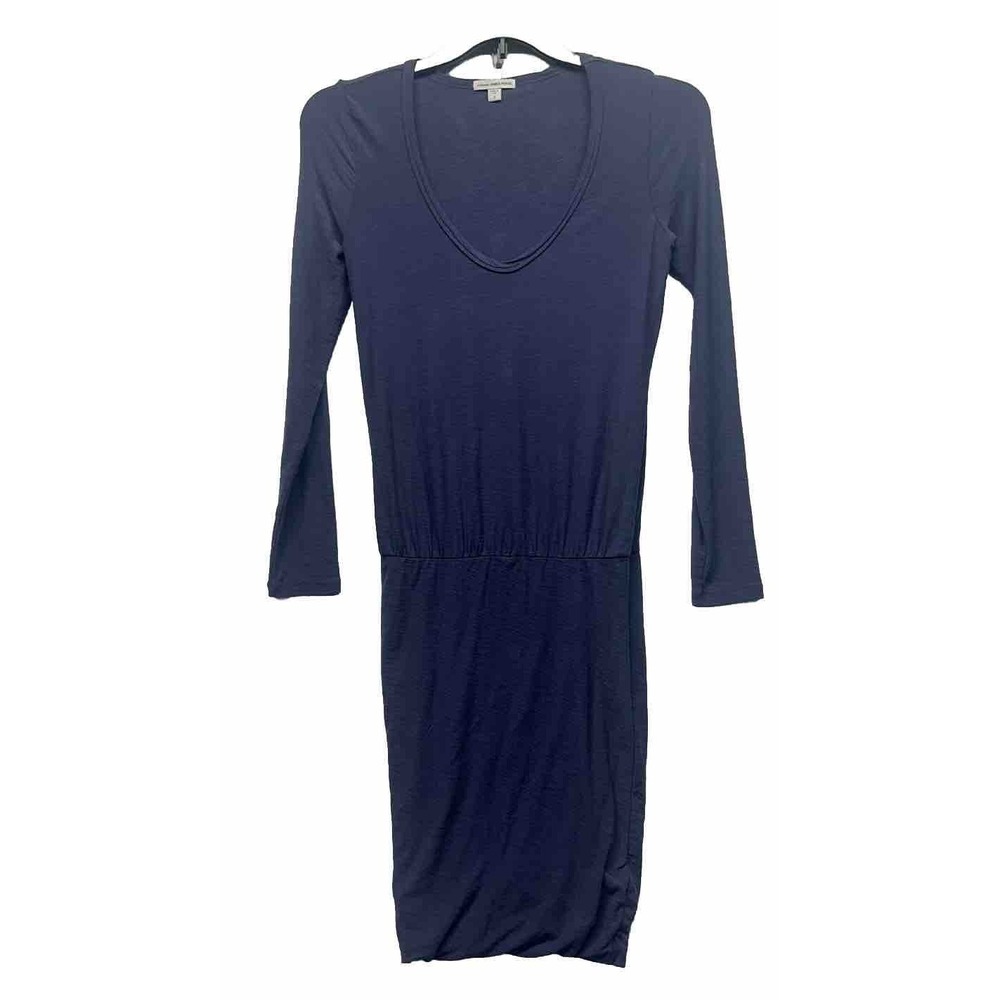 James Perse Womens Size 2 (M) Purple Long Sleeve Scoop Neck Dress (S4)